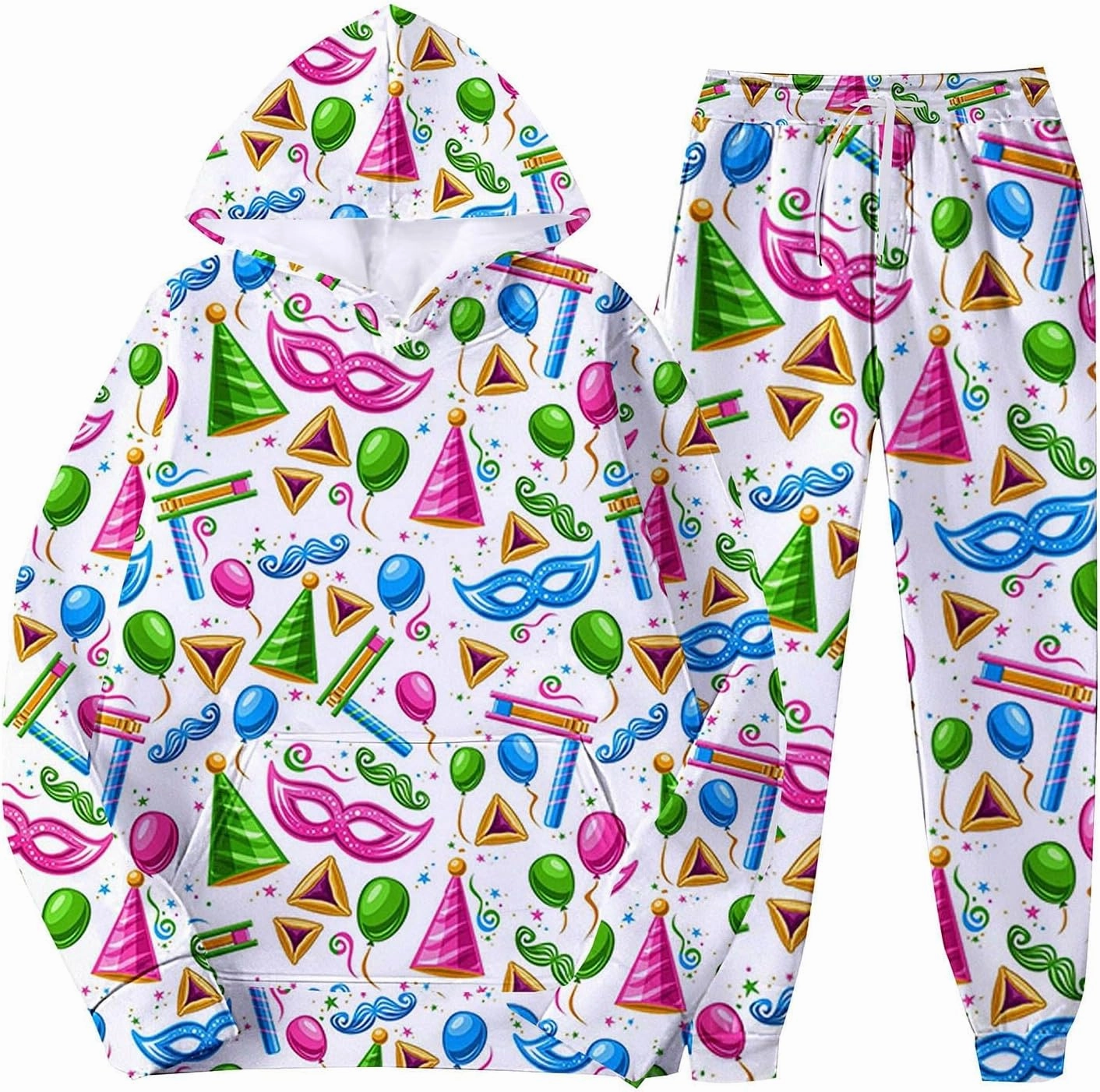 Fashion Carnival Sets for Mens Casual 3D Printed Long Sleeve Hoodies Sweatpants Outdoor Holiday Active Clothes 2025