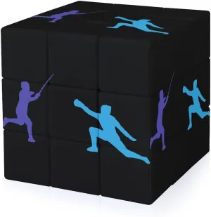 Fencing Full Printing 3x3 Fidget Cube Stress Relief Magic Speed Cube for Adults