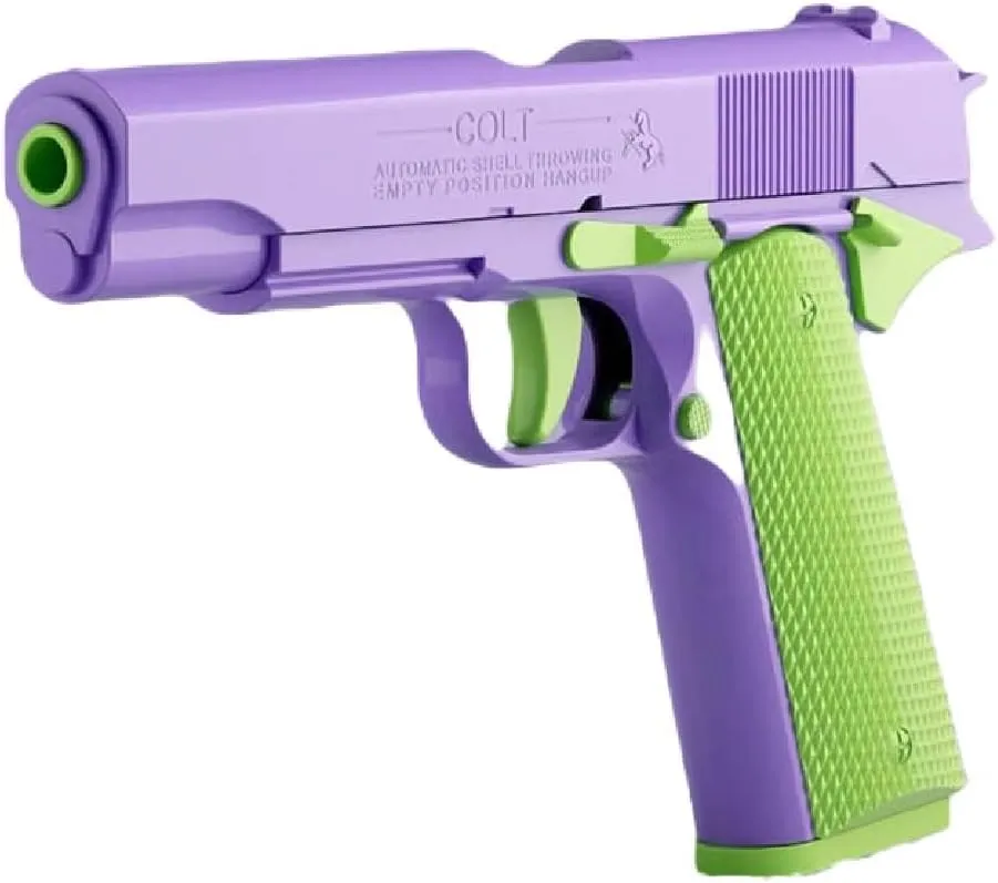 Fidget Toys for Teens and Adults, 3D Printed Small Pistol Toys, Stress Relief for Teens and Adults, Best Gift for Friends, Teens and Adults. (Green and Purple)