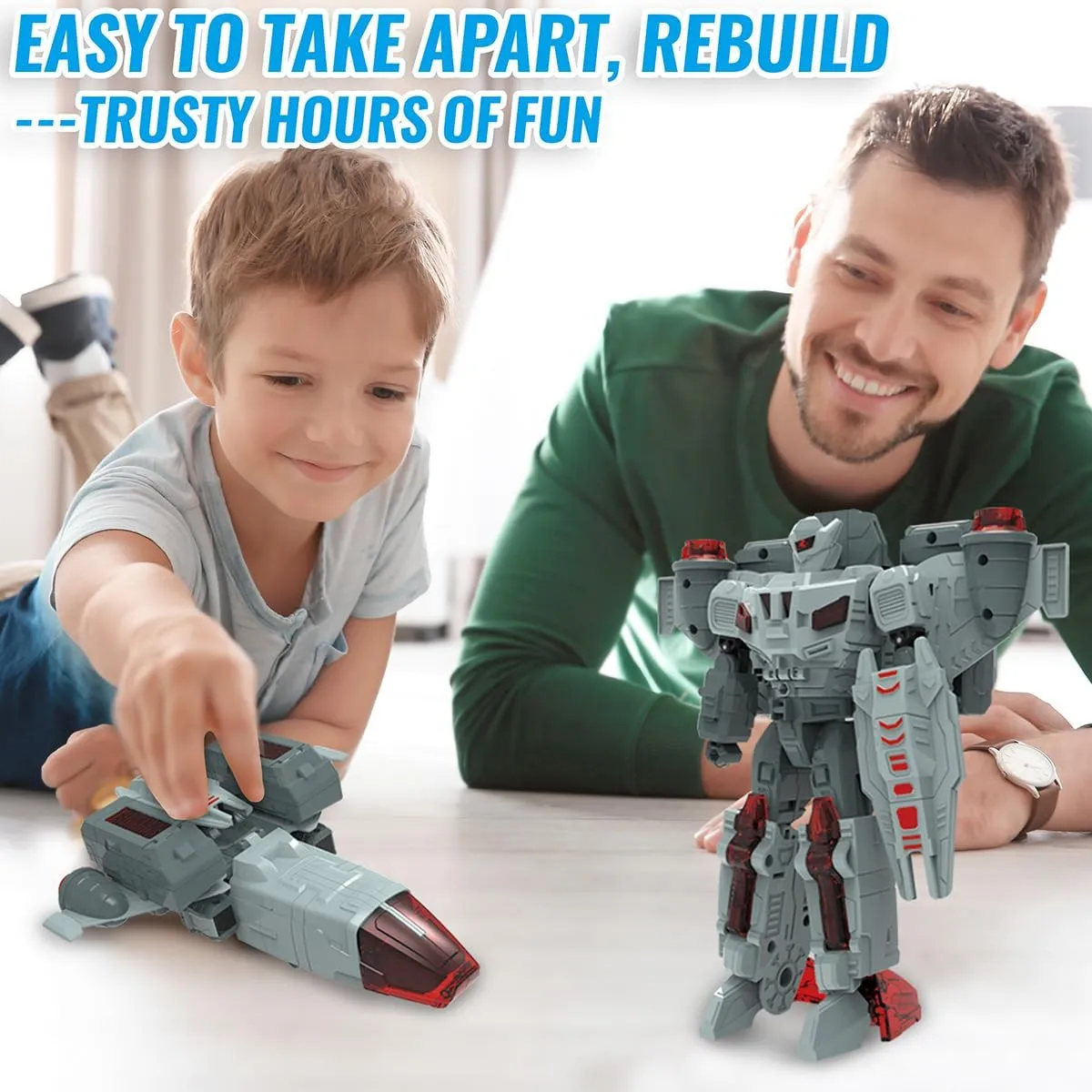 Fighter Plane Transforming into a Giant Robot Toy with Action Figure, Deformation Robot for Boys and Girls Ages 6-10.