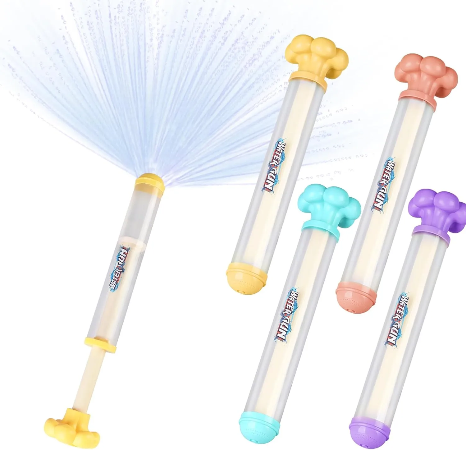 Firework Water Gun, 4PCS Fireworks Water Gun, Couples Romantic Firework Style Water Guns, High Pressure Pull-Out Sprinkler Spray Toys for Pool Party, Bathing