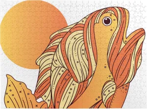 Fish Wooden Puzzle 500 Piece Puzzles for Adults, Funny Toys & Family Game Artwork Jigsaw Puzzles,Eco-Friendly Materials,Unique Gift,Challenging Brain Teaser
