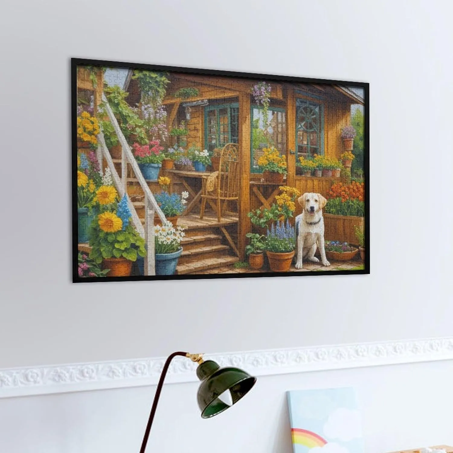 Fisherman and Dog in Fishing Boat at Sunset River Puzzle 520 Pieces Wooden Jigsaw Puzzles for Family Games Suitable for Teenagers and Adults Gift for Women Men 20.5x15 Inch