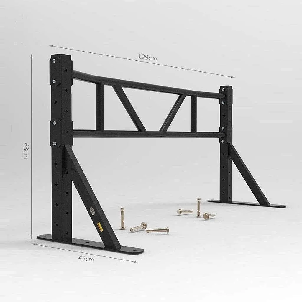Fitness Multi-Function Household Horizontal Bar Removable Pull-up Device Indoor Horizontal Bar Home Exercise Equipment ，Black-129x63x45cm