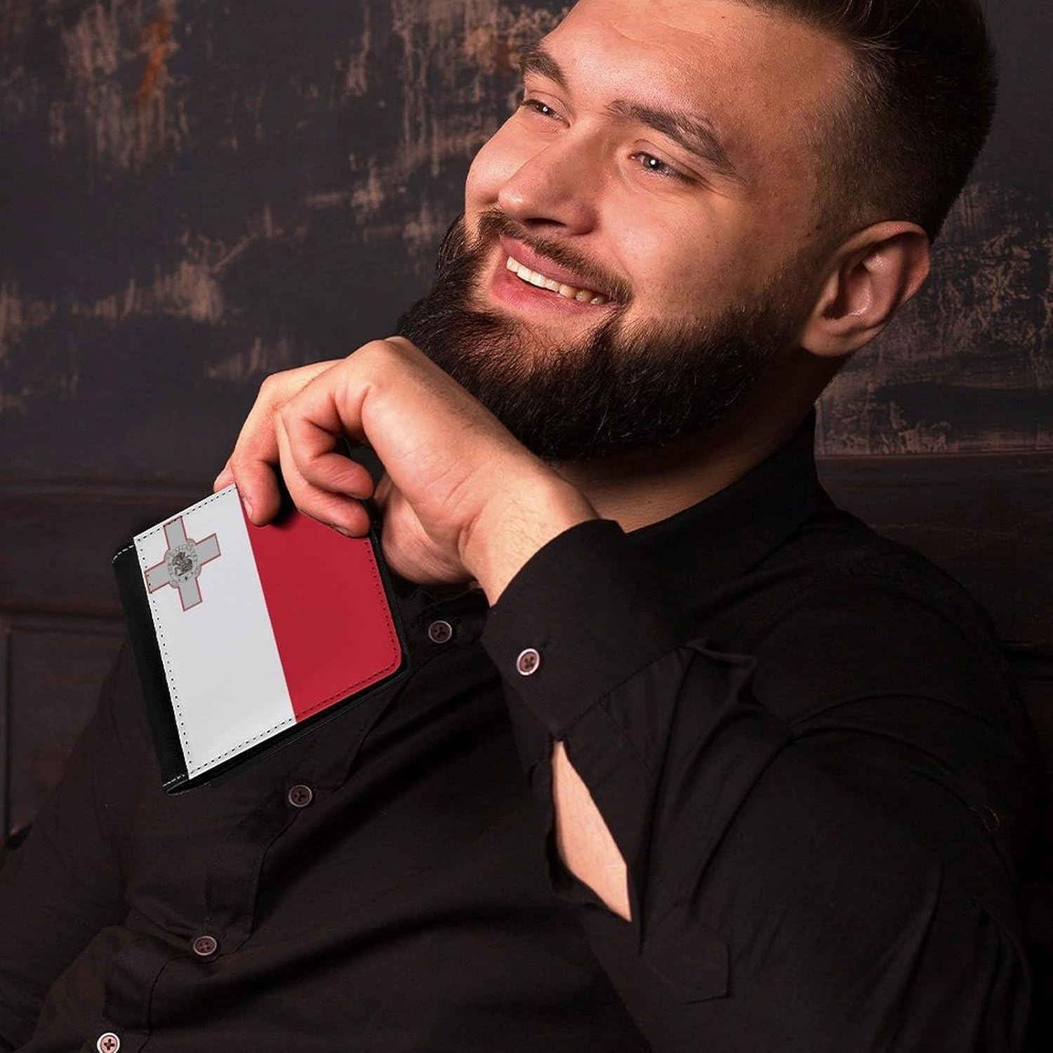Flag of Malta Mens Short Wallet，coin Wallet, Card Bag, Certificate Storage Bag