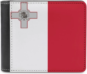 Flag of Malta Mens Short Wallet，coin Wallet, Card Bag, Certificate Storage Bag