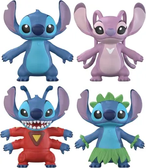 FleXfigs: Lilo & Stictch - 4 Character Pack - Disney Articulated Action Figures, Flex It - Pose It!, Collectible Toy Miniatures, Licensed, Kids Age 3 