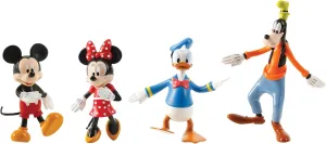 FleXfigs: Mickey Mouse - 4 Character Pack - Disney Articulated Action Figures, Flex It - Pose It!, Collectible Toy Miniatures, Licensed, Kids Ages 3 