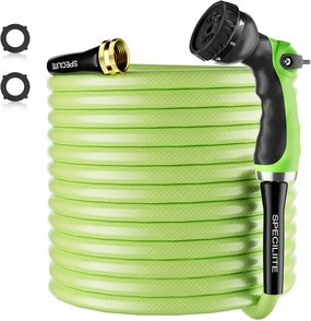 Flexible Garden Water Hose 50 Ft, Heavy Duty, Lightweight and Leak-Proof Pipe× 1/2 In, 3/4" Brass Swivel Fittings,Burst 600 PSI, Non-Expandable, Kink-Proof, For Car, Yard, Outdoor, Lawn