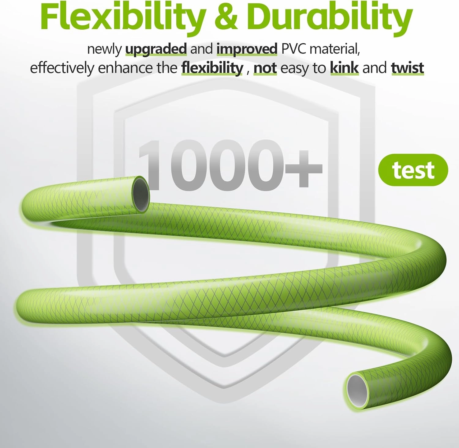 Flexible Garden Water Hose 50 Ft, Heavy Duty, Lightweight and Leak-Proof Pipe× 1/2 In, 3/4" Brass Swivel Fittings,Burst 600 PSI, Non-Expandable, Kink-Proof, For Car, Yard, Outdoor, Lawn