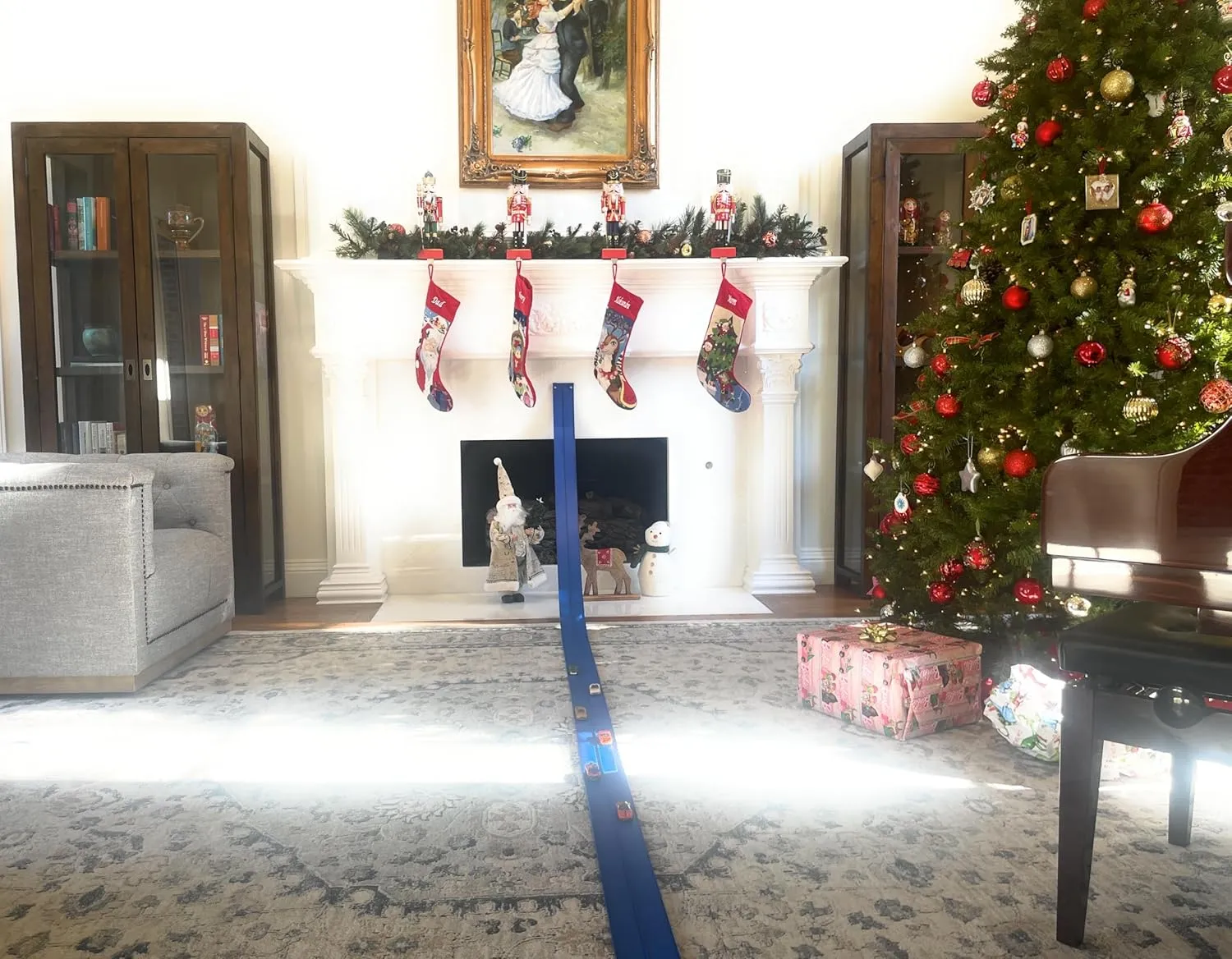 FlexTrack 5000 Blue Track for Toy Cars Flexible Race Track for Kids with Suction Cups Compatible with Hot Wheels Matchbox and Diecast 1/64th Car 15 Feet Long Rolls Up Portable Racetrack