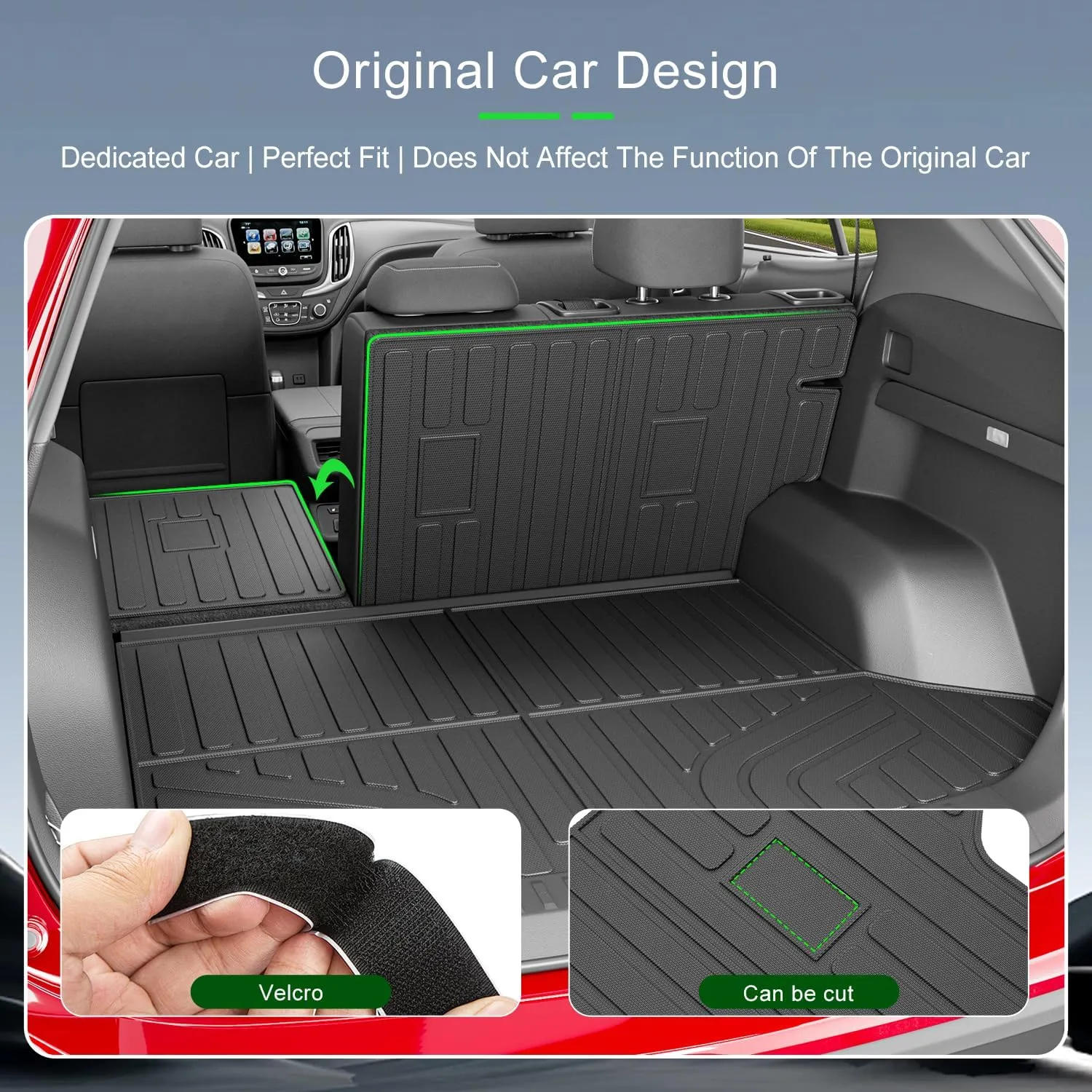 Floor Mat Cargo Mat Compatible with 2025 Chevy Equinox GMC Terrain (Not for EV) TPE Cargo Liner Trunk Liner Backrest Protection Replacement for 2025 Chevy Equinox Accessories
