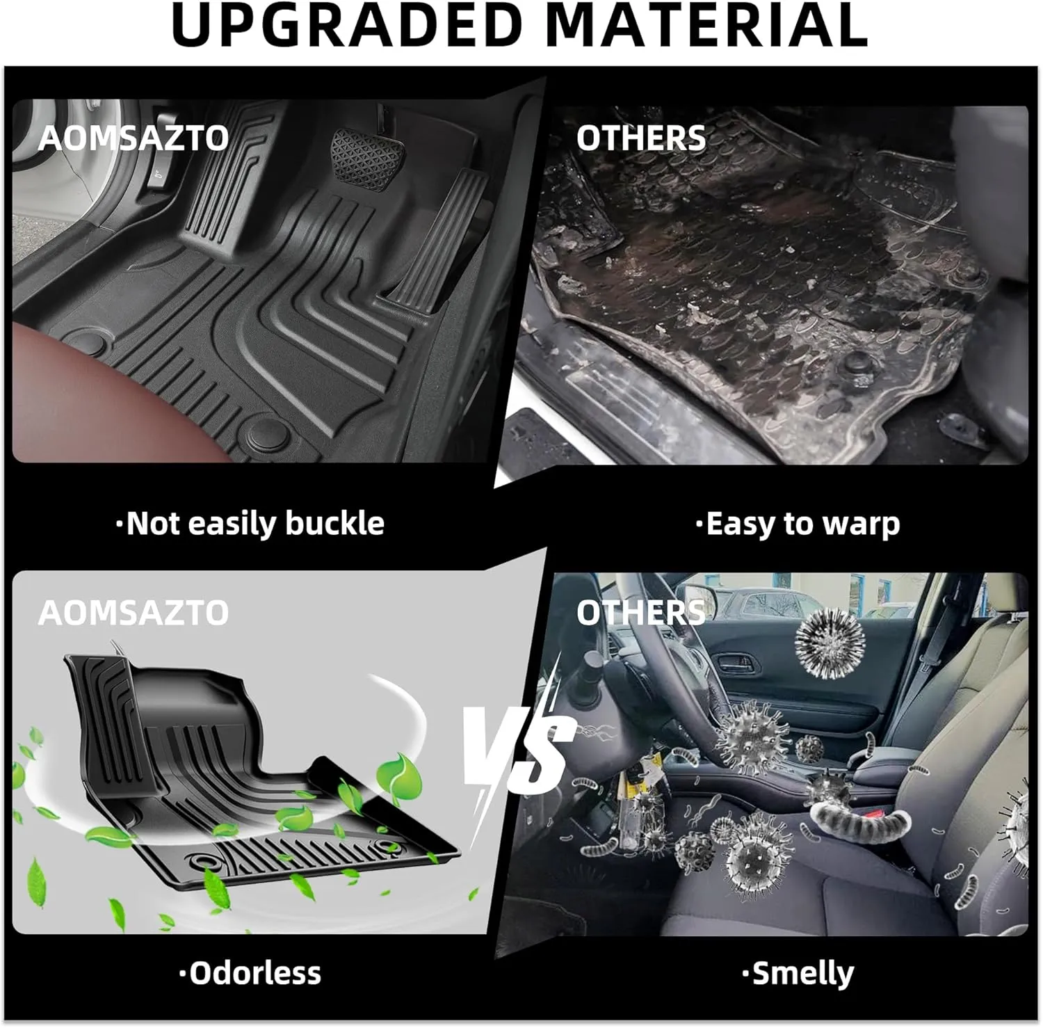 Floor Mats & Cargo Liner compatible with BMW X5 2026 2025 2024-2019 ONLY 5 Seats (Non 45e/50e & 7-Seats Models) | All Weather TPE Floor Mats for 2019-2025 2026 X5 G05 Accessories Anti-Slip Trunk Liner