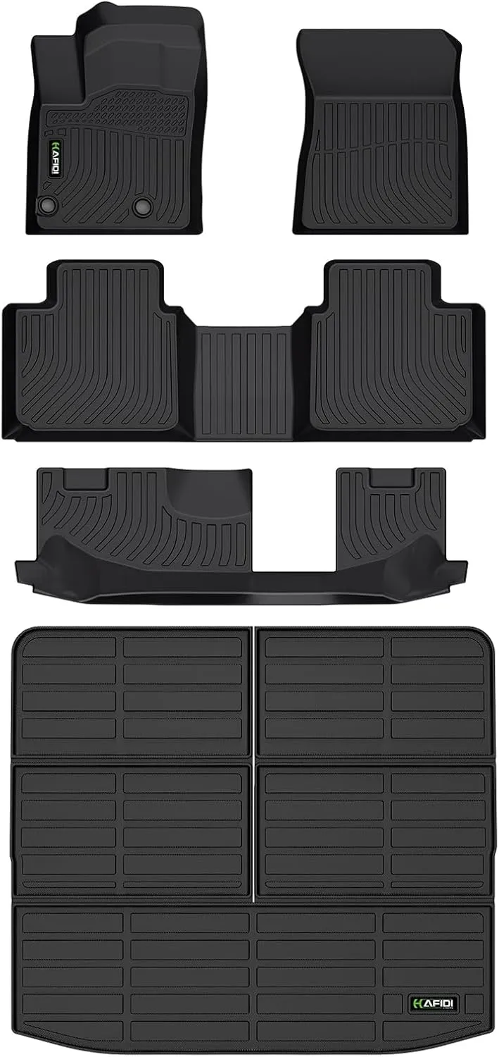 Floor Mats & Cargo Liner for Mitsubishi Outlander 2022-2024 2025 (Not Fit PHEV or Sport Models) Custom Fit Full Set, All Weather Car Accessories (Rear Trunk Mat  Floor Mats)