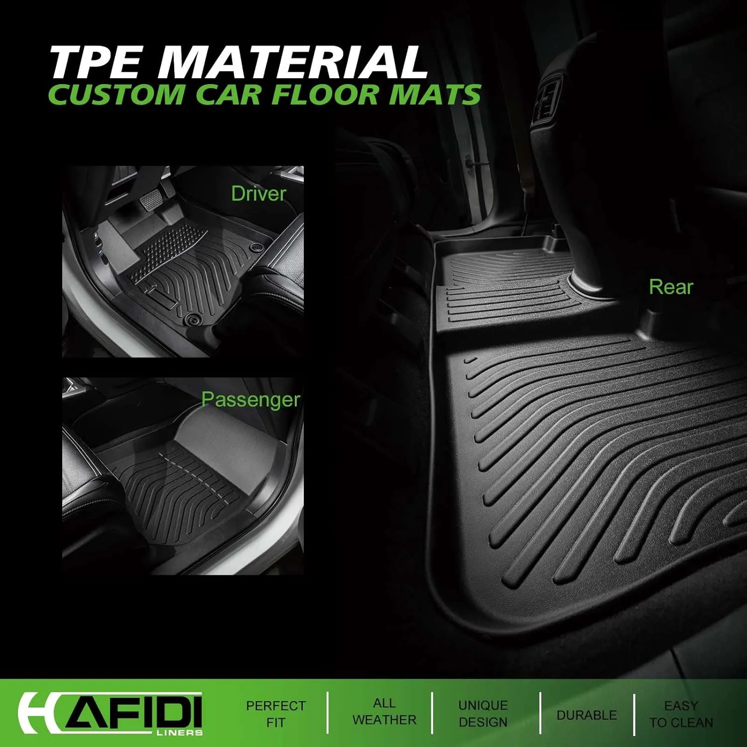 Floor Mats & Cargo Liner for Nissan Murano 2024 2023 2022 2021 2020 2019 2018 2017.5 All Weather Protection TPE Heavy Duty Non-Slip Automotive Floor Liners Set Accessories, Black