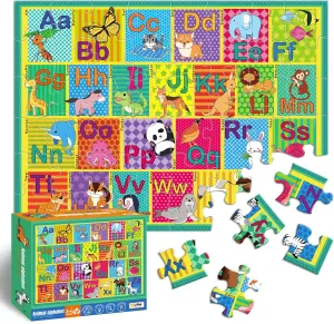Floor Puzzle for Kids,48 Pcs Animal Letter A-Z Alphabet Puzzle,Vivid Animal Design Letter Games for Preschoolers,Learning Educational Toys for Boys and Girls,Floor Puzzles for Toddlers 3 and up
