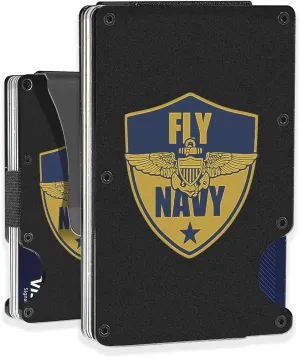Fly Navy Us Naval Aviation Airplane Mode Slim Pocket Wallet, Pilot Accessories Gift, Aviation Plane Wallet Gift Pilot Airplane Gifts For Pilot, Funny Airplane Birthday Gifts