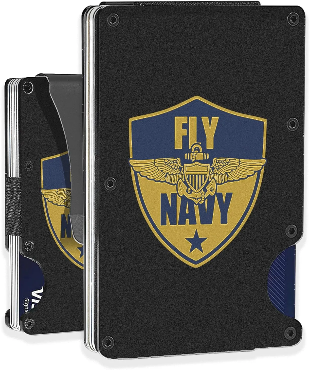 Fly Navy Us Naval Aviation Airplane Mode Slim Pocket Wallet, Pilot Accessories Gift, Aviation Plane Wallet Gift Pilot Airplane Gifts For Pilot, Funny Airplane Birthday Gifts