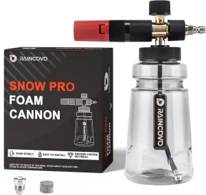 Foam Cannon Wide Mouth for Pressure Washer, Thick Snow Foam Lance for Car Wash, Adjustable Soap Cannon with 1/4 Inch Quick Connector, Additional 1.1mm Orifice Nozzle