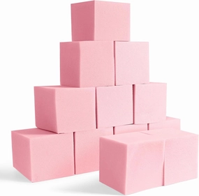 Foam Pit Blocks - 12 PCS 5" Foam Gym Cubes, Versatile Protective Padding for Trampolines, Gymnastics, Parkour & Action Sports - Pink