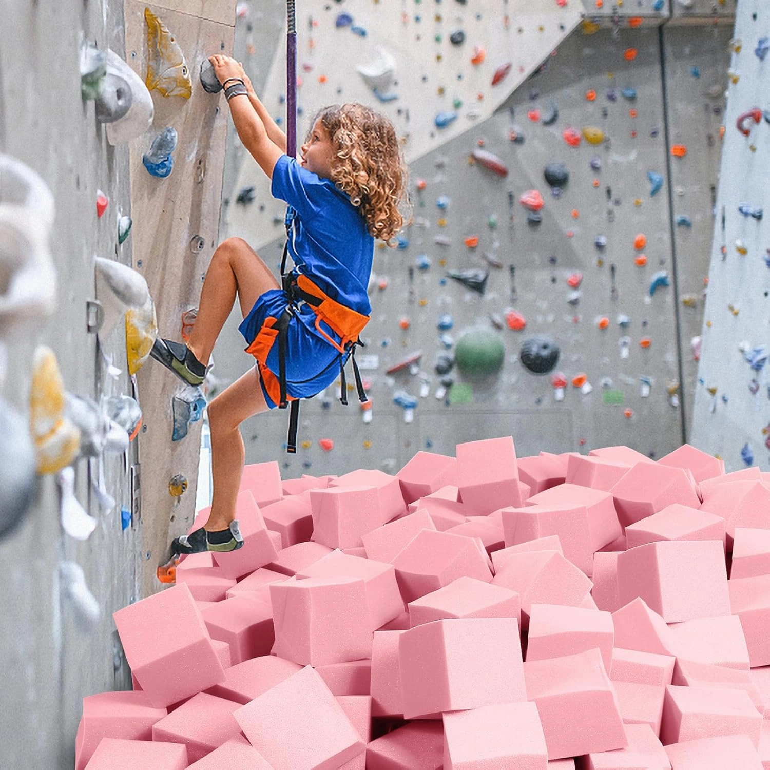 Foam Pit Blocks - 12 PCS 5" Foam Gym Cubes, Versatile Protective Padding for Trampolines, Gymnastics, Parkour & Action Sports - Pink