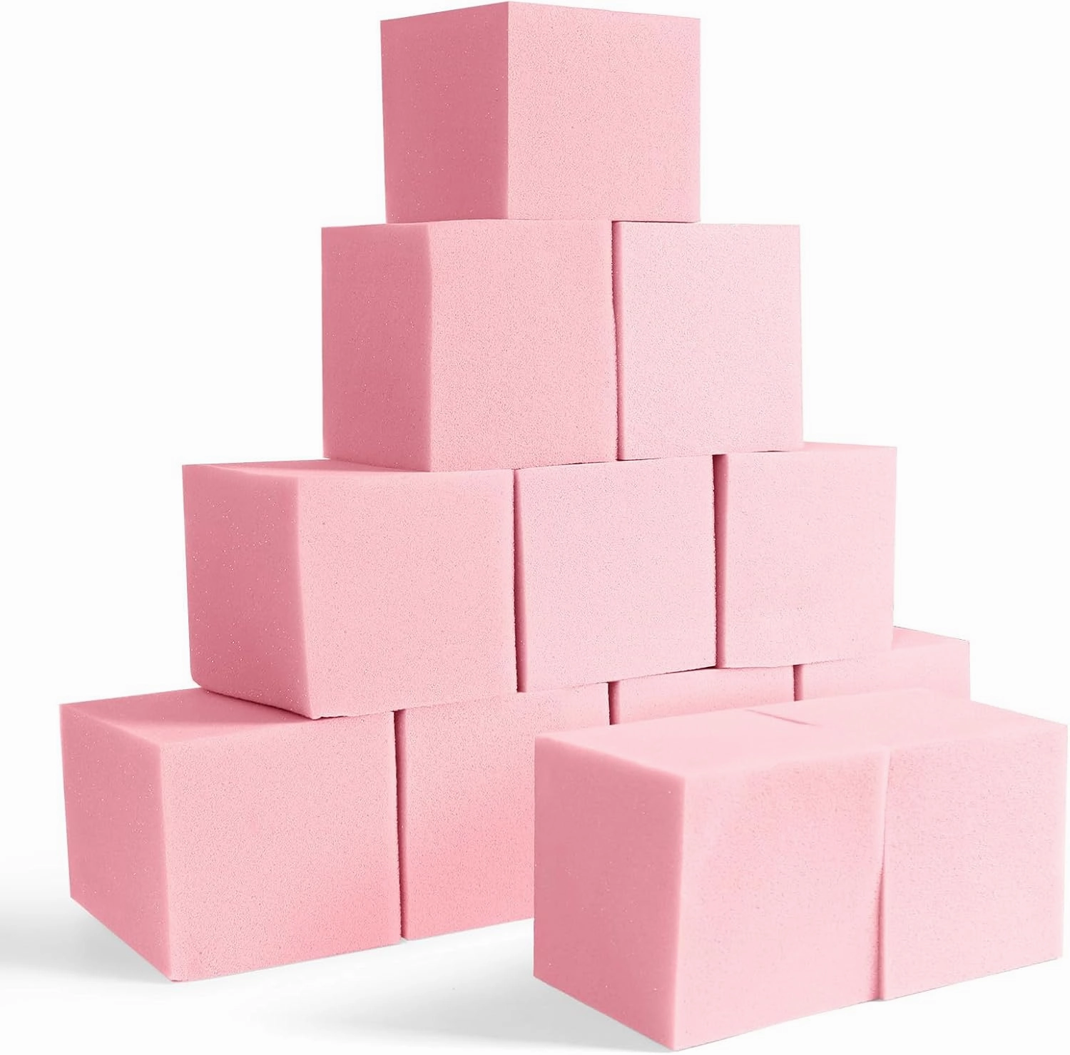Foam Pit Blocks - 12 PCS 5" Foam Gym Cubes, Versatile Protective Padding for Trampolines, Gymnastics, Parkour & Action Sports - Pink