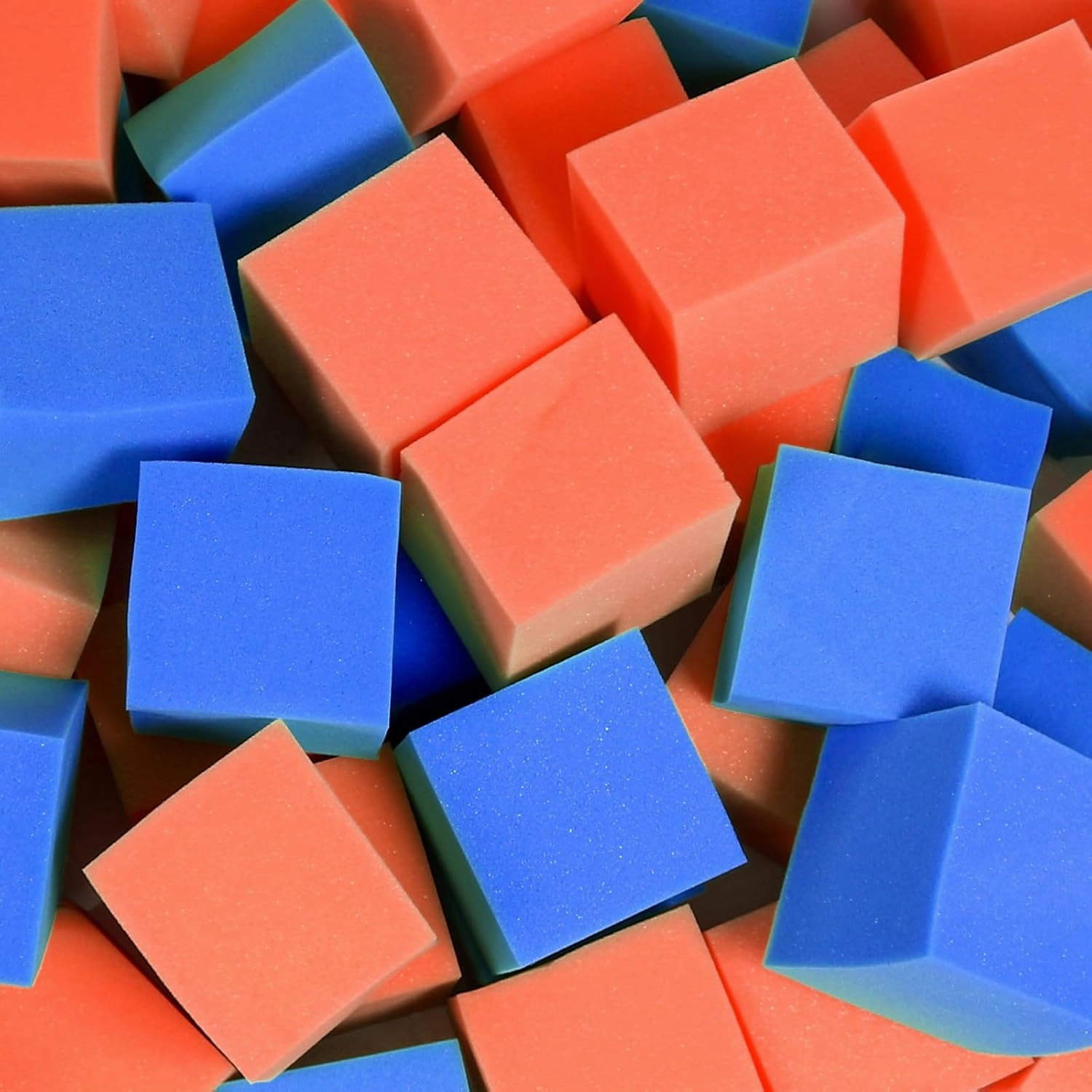 Foam Pit Cubes, 24 PCS 5 Inches Gymnastics Foam Blocks Trampoline Blocks, Multi-Sport Protective Padding for Freerunning, Trampoline, Parkour, Skate Parks & BMX - Dark Blue & Orange