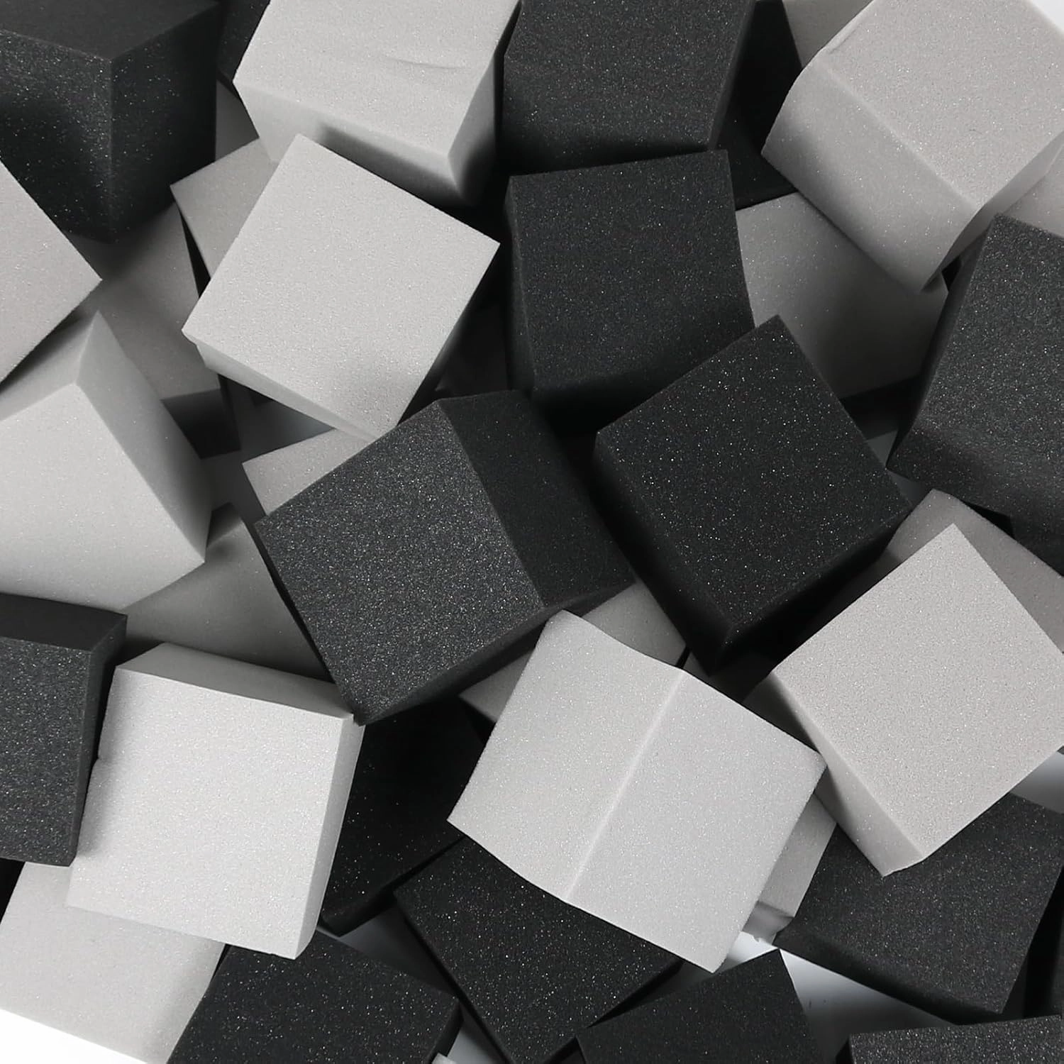 Foam Pit Cubes Blocks - 24PCS Sponge Form Cubes for Foam Ball Pits, Gymnastics, Freerunning and Parkour Courses, Skateboard Parks, BMX, Trampoline Arenas-Grey and Black(5" x 5" x 5")