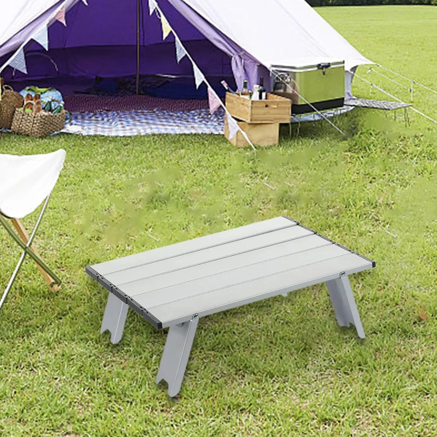 Folding Camping Table Outdoor Desk Aluminum BBQ Beach Table Backyard