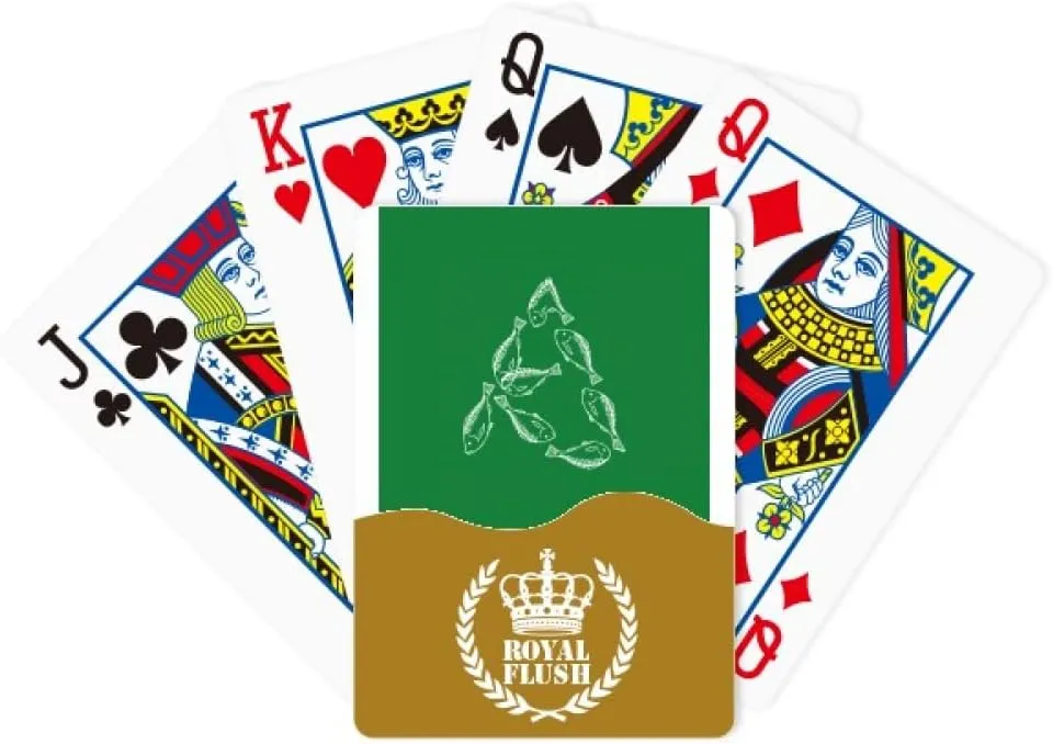 Food Fish Around Seafood Letters Royal Flush Poker Playing Card Game