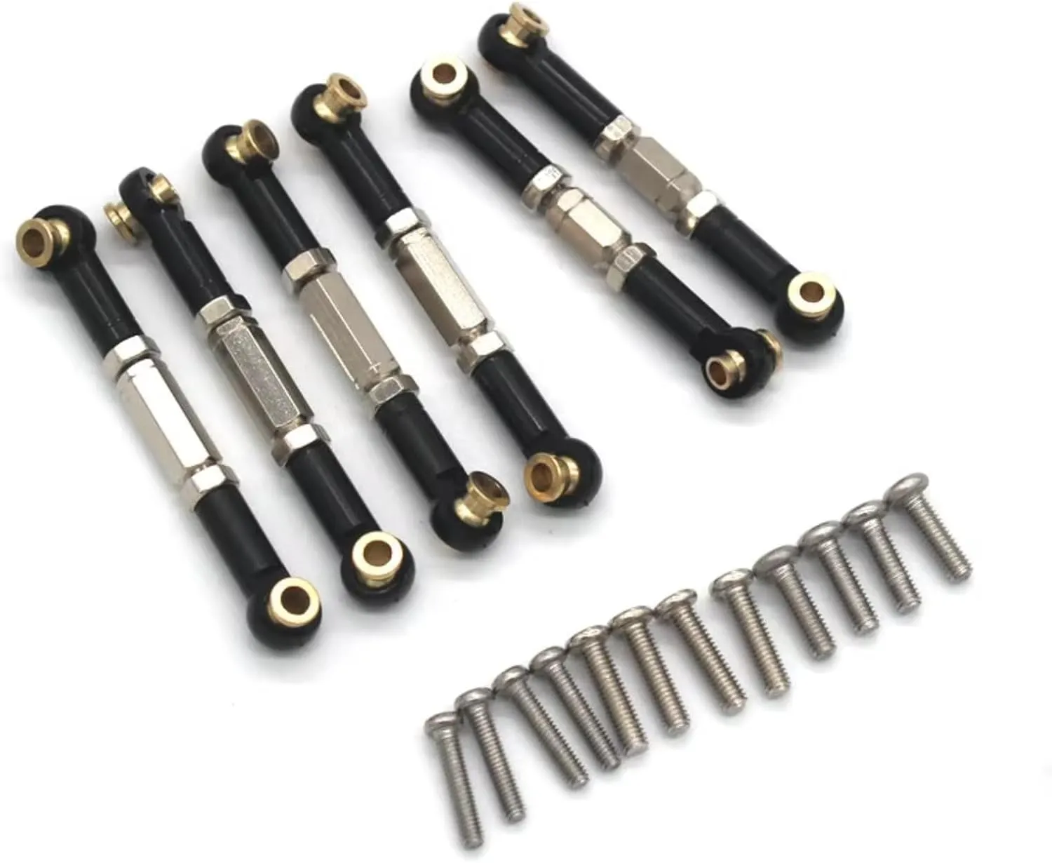 for Gladiator for ZD Racing MT16 MT14R PT14R BX12 X12S 1/14 Metal Tie Rod Adjustable Upgrade Remote Control Car Parts RC Car DIY Parts(Black)