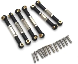for Gladiator for ZD Racing MT16 MT14R PT14R BX12 X12S 1/14 Metal Tie Rod Adjustable Upgrade Remote Control Car Parts RC Car DIY Parts(Black)
