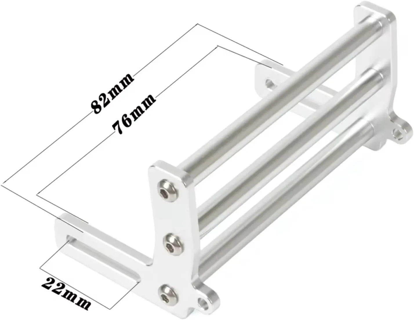 for Gspeed for LCG for TRX4 for SCX10 1/10 for Dodge Power Wagon Cliffhanger Aluminum Alloy Front Bumper Bull Bars RC Crawler for Chassis Body Shell RC Car DIY Parts(Silver)