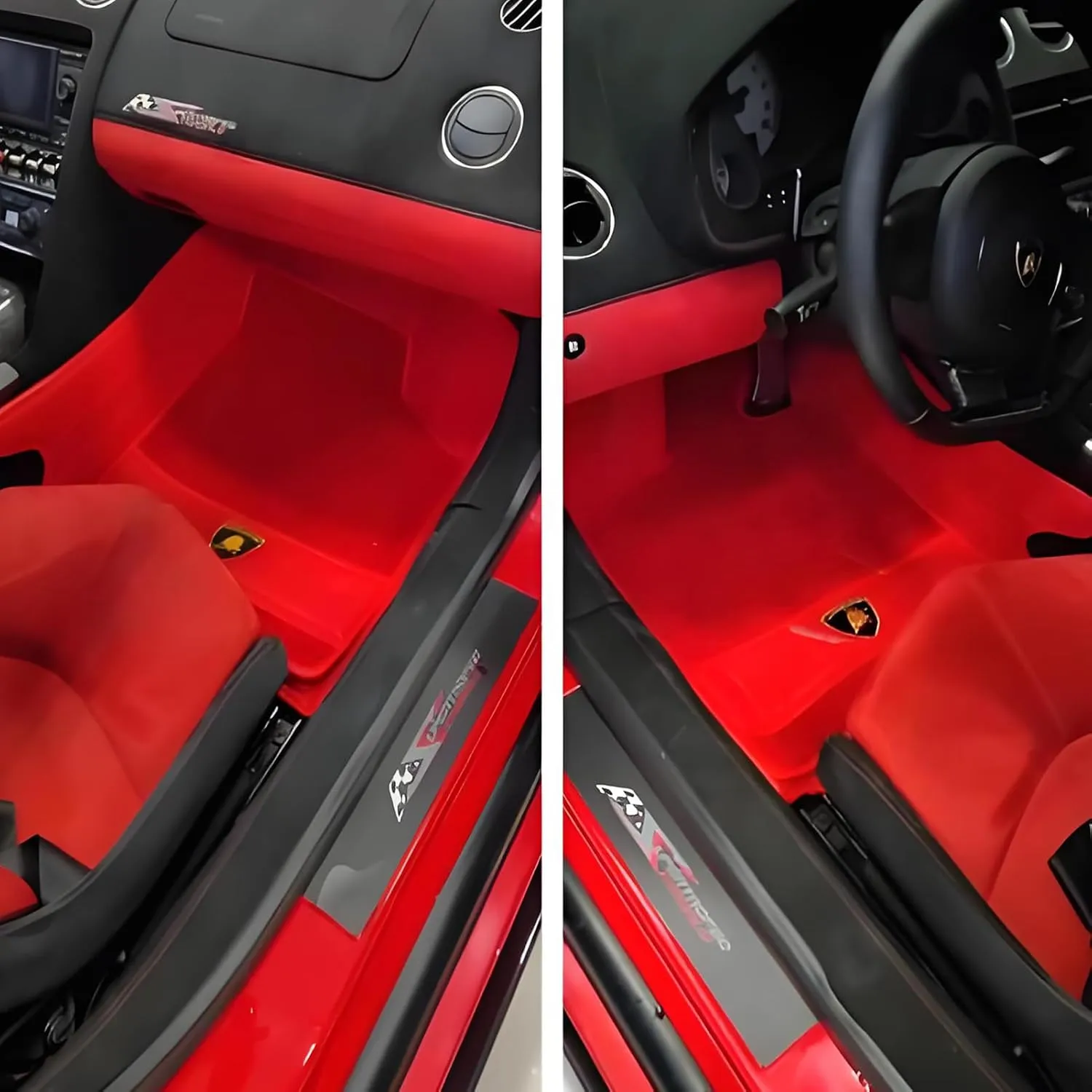 for Lamborghini Gallardo LP 570-4 Blancpain LP570-4 2011 Car Floor Mats Real Cowhide Floor Mat Custom Made Fully Surrounded Car Floor Mats Full Protection Full Set,B-Pure Cowhide
