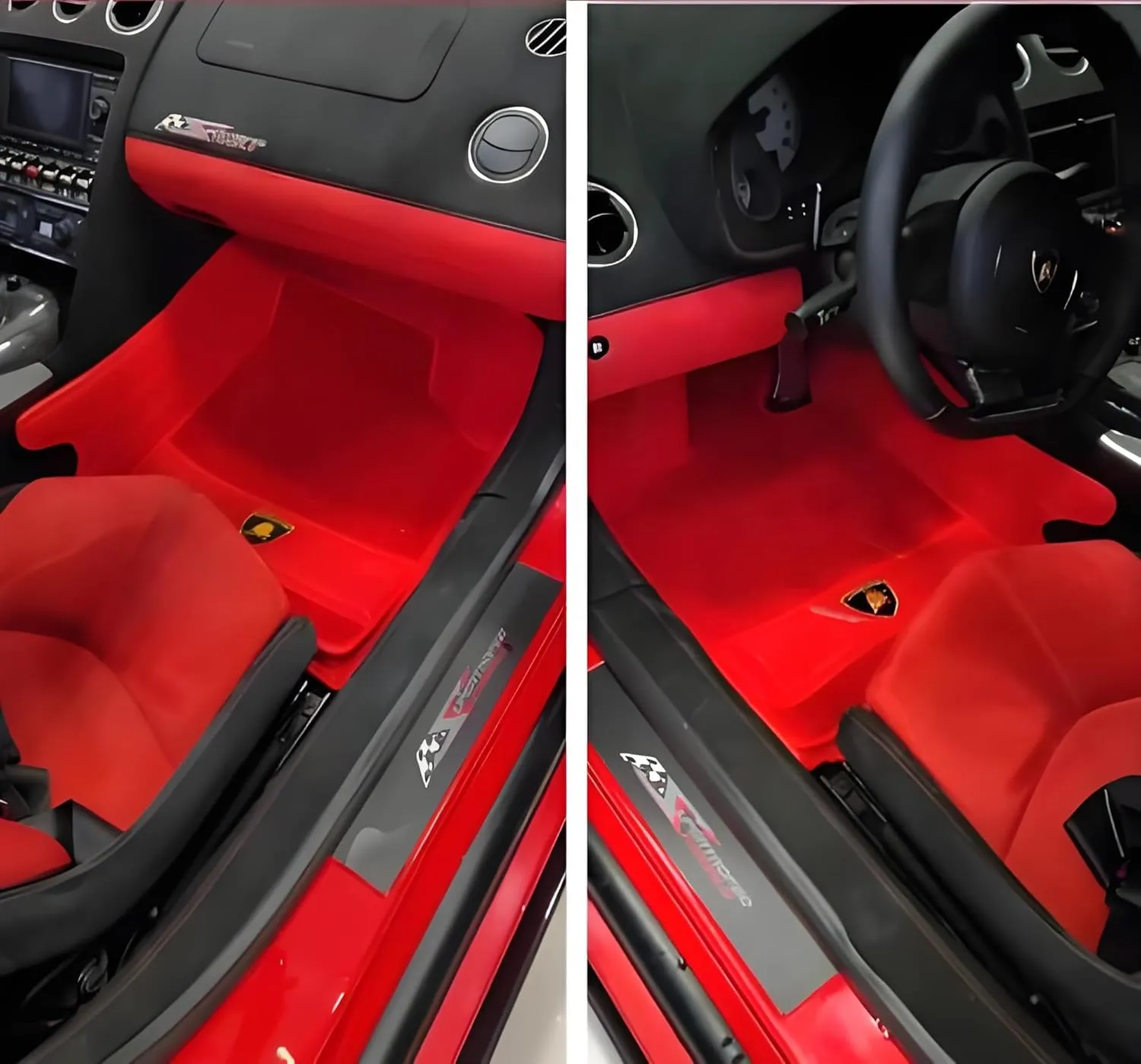 for Lamborghini Gallardo LP 570-4 Blancpain LP570-4 2011 Car Floor Mats Real Cowhide Floor Mat Custom Made Fully Surrounded Car Floor Mats Full Protection Full Set,B-Pure Cowhide