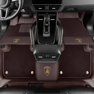 for Lamborghini Gallardo LP 570-4 Blancpain LP570-4 2011 Car Floor Mats Real Cowhide Floor Mat Custom Made Fully Surrounded Car Floor Mats Full Protection Full Set,B-Pure Cowhide