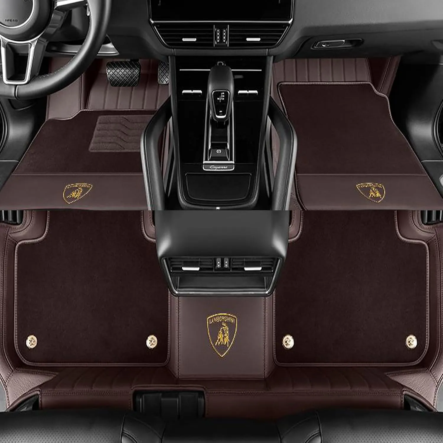 for Lamborghini Gallardo LP 570-4 Blancpain LP570-4 2011 Car Floor Mats Real Cowhide Floor Mat Custom Made Fully Surrounded Car Floor Mats Full Protection Full Set,B-Pure Cowhide
