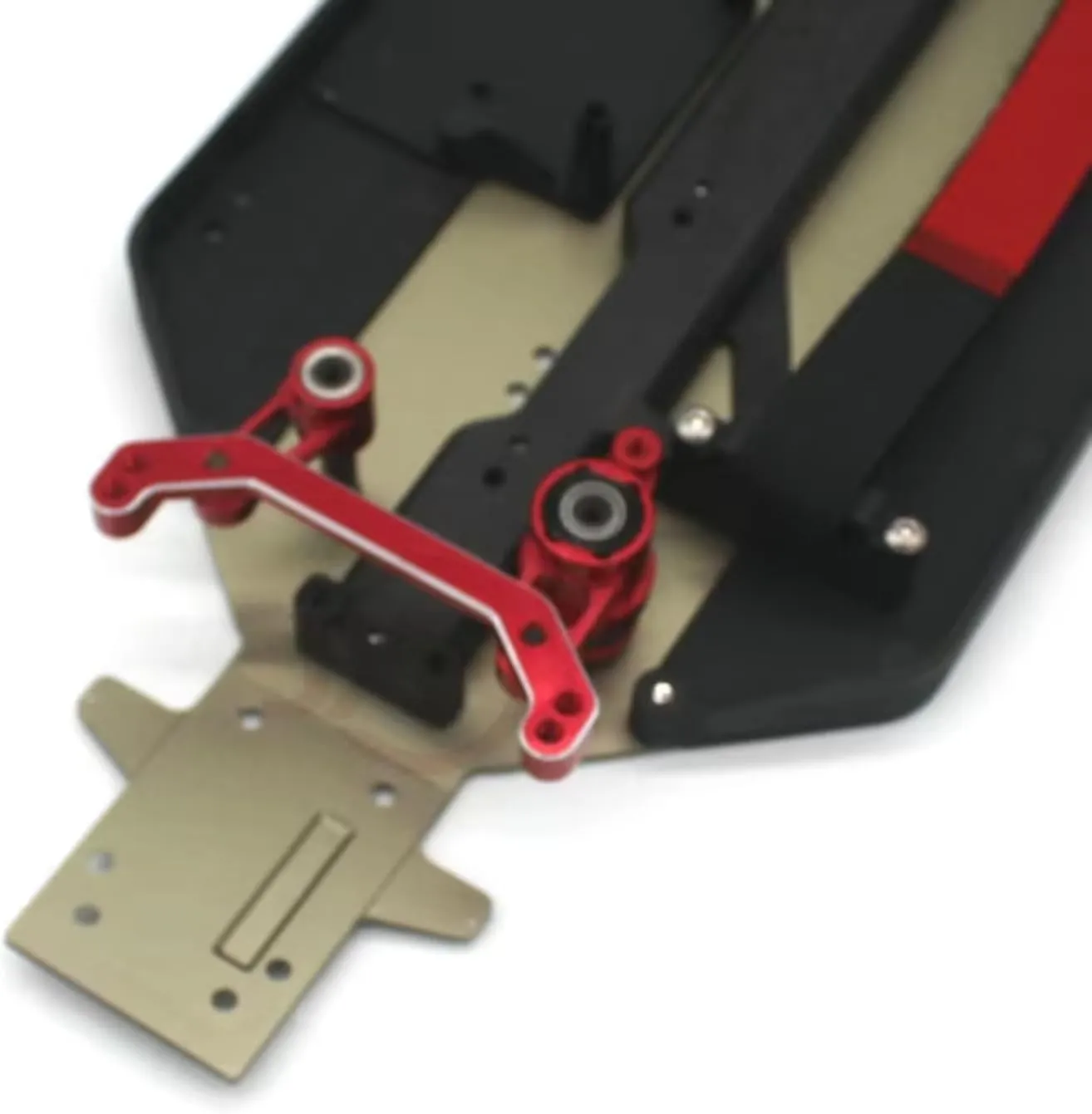 for Racing LC Ptg-2r 1/10 PTG-2 RC for Rally Remote Control Car Metal Upgrade Steering Buffer Assembly Parts RC Car DIY Parts(Red)