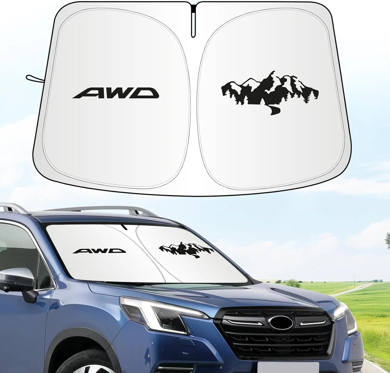 for Subaru Forester Sun Shade 2014-2024 2025, Car Front Window Covers Sun Visor Protector, Foldable Blocks UV Rays Windshield Sunshade for Subaru Forester Accessories