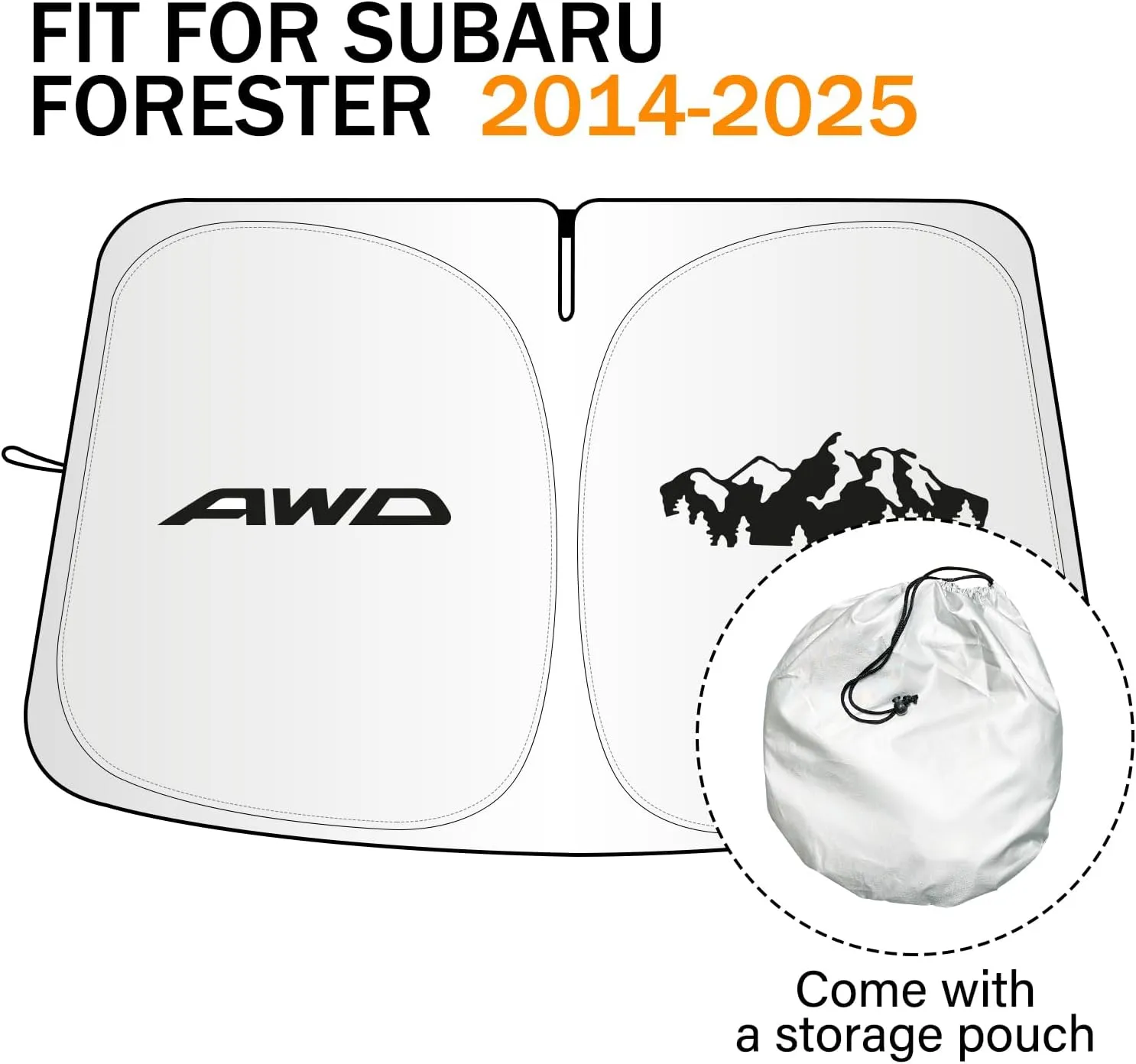 for Subaru Forester Sun Shade 2014-2024 2025, Car Front Window Covers Sun Visor Protector, Foldable Blocks UV Rays Windshield Sunshade for Subaru Forester Accessories