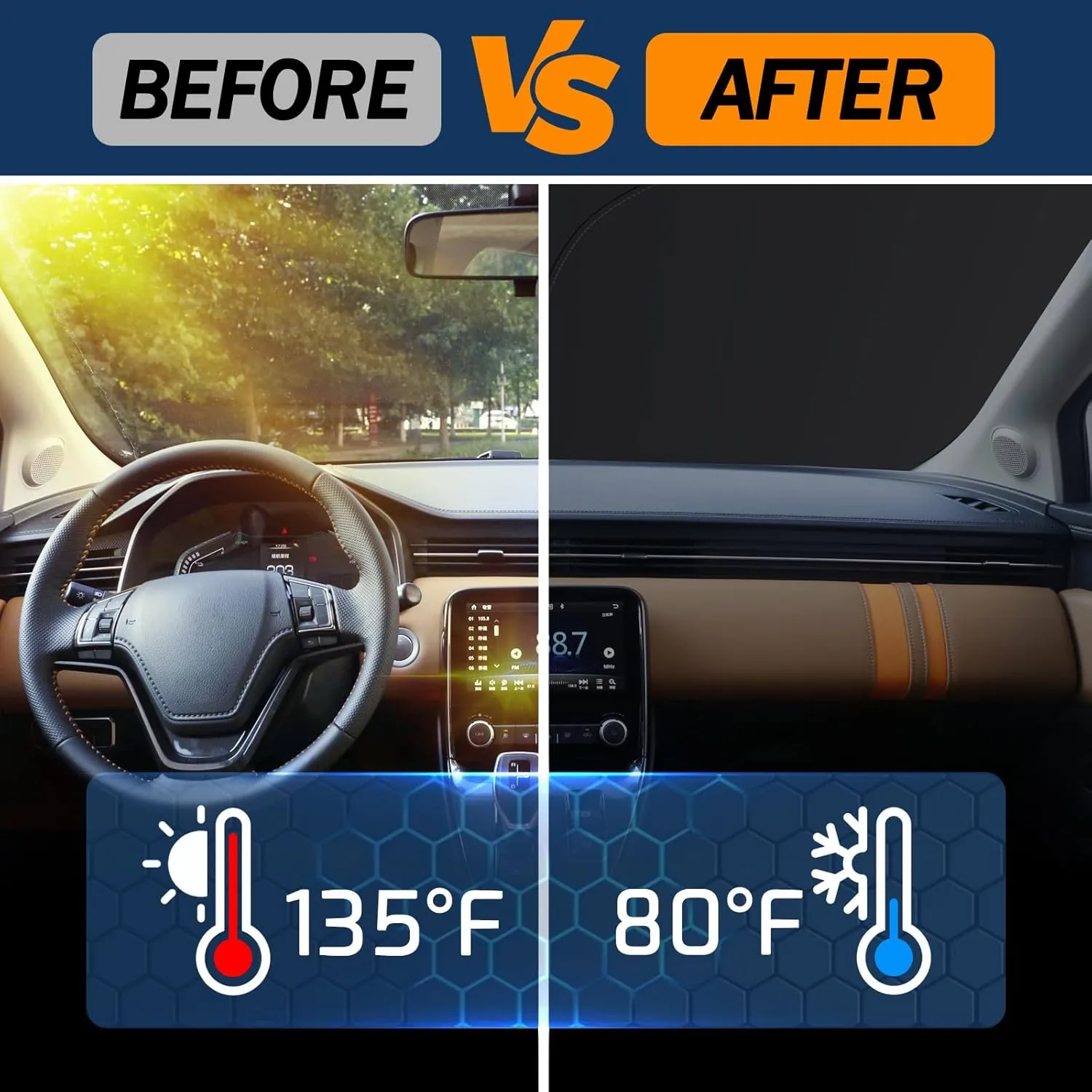 for Subaru Forester Sun Shade 2014-2024 2025, Car Front Window Covers Sun Visor Protector, Foldable Blocks UV Rays Windshield Sunshade for Subaru Forester Accessories