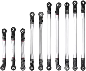 for Traxxas for TRX-4 1/10 324mm 10Pcs/Set Metal Unassembled Link Set Plastic Rod End RC Crawler Parts Upgrade Accessories Replacement Use RC Car DIY Parts(Silver)