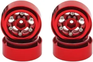 for Traxxas for TRX-4M 1/18 for Racing Aluminum Wheel Rims RC Crawler Car Upgrades Parts Accessories Replacement and Upgrade RC Car DIY Parts(Red)