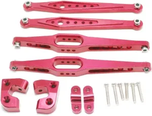 for Wltoys 124006 12428 12423 12427 1/12 RC Remote Control Car Metal Parts Back Upper Pull Rod Back for Swing Arm Set RC Car DIY Parts(Red)