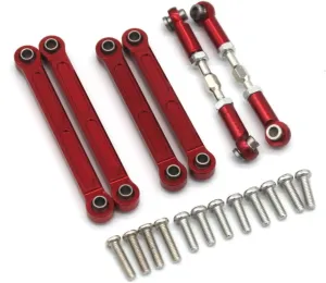 for Wltoys 144001 144010 124016 124018 124007 124017 124019 124008 124007 124010 RC Remote Control Car Metal Upgrade Rod Parts RC Car DIY Parts(Red)