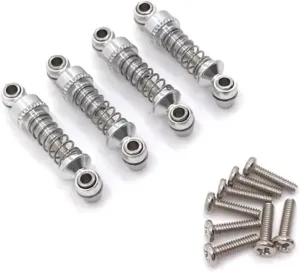 For WLtoys 284131 284161 284010 K969 K979 K989 K999 P929 P939 1:28 Metal Adjustable Shock Absorber RC Car Upgraded Parts Replacement RC Car DIY Parts(Silver)