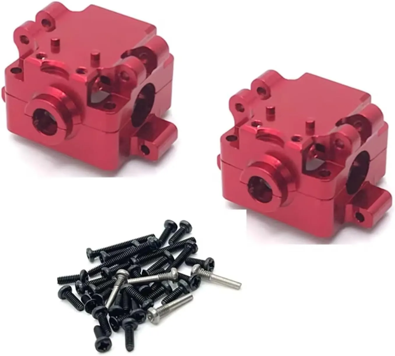 for WLtoys 284131 K969 K979 K989 K999 P929 P939 1/28 2PCS Metal Upgrade Gearbox RC Car Parts Replacement Use RC Car DIY Parts(Red)