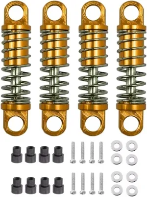 For Wltoys 284131 K969 K979 K989 K999 P929 P939 1/28 4pcs Metal Shock Absorber Damper RC Car Upgrades Parts Accessories Upgrade Replacement Use RC Car DIY Parts(Yellow)
