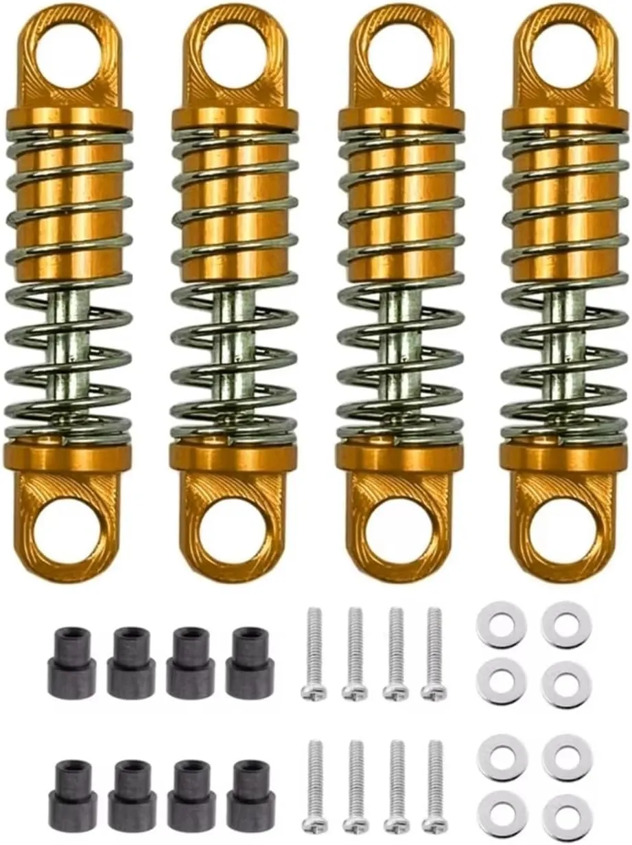 For Wltoys 284131 K969 K979 K989 K999 P929 P939 1/28 4pcs Metal Shock Absorber Damper RC Car Upgrades Parts Accessories Upgrade Replacement Use RC Car DIY Parts(Yellow)