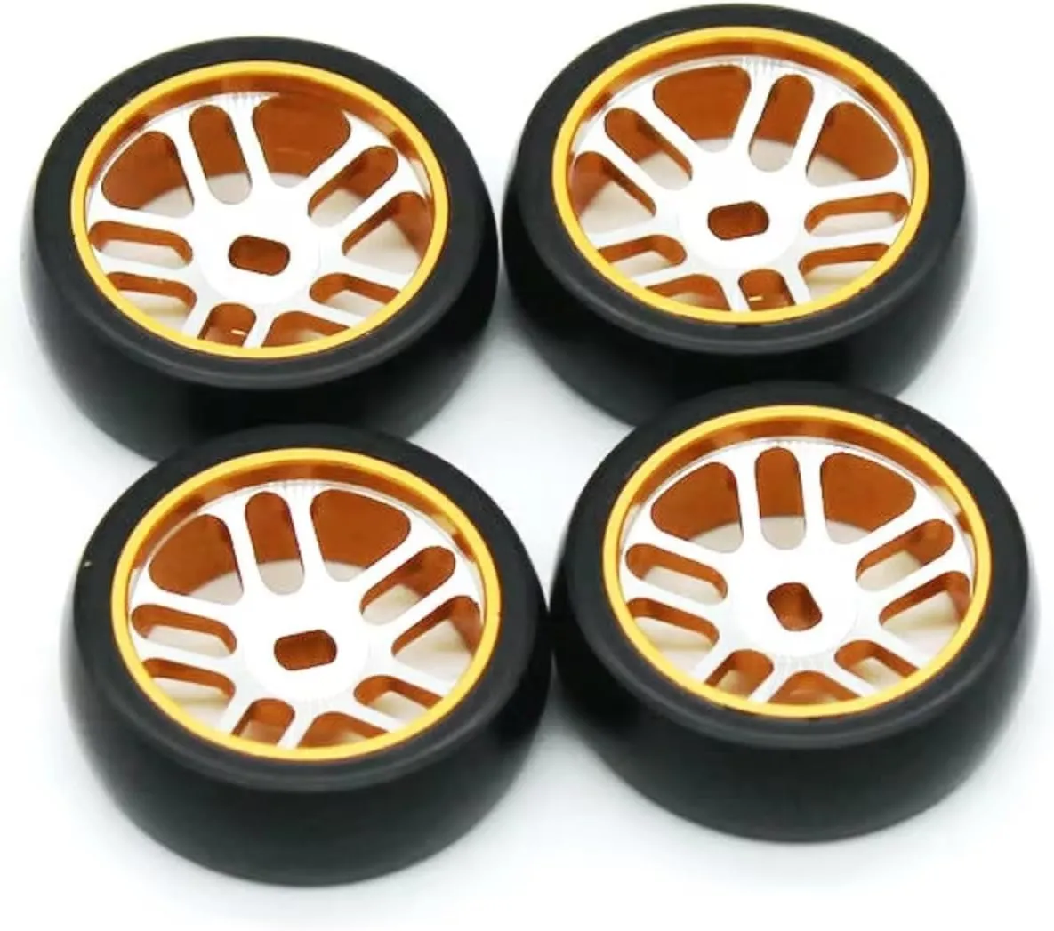 for Wltoys K989 K969 284131 284010 1/28 RC Remote Control Car Accessories Metal Hub Drift Tires Upgrade Accessories RC Car DIY Parts(Yellow)